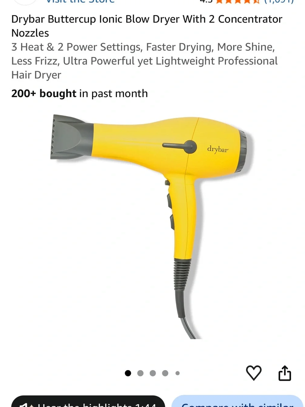 🆕Brand new in original packaging Drybar Lightweight Hair Dryer